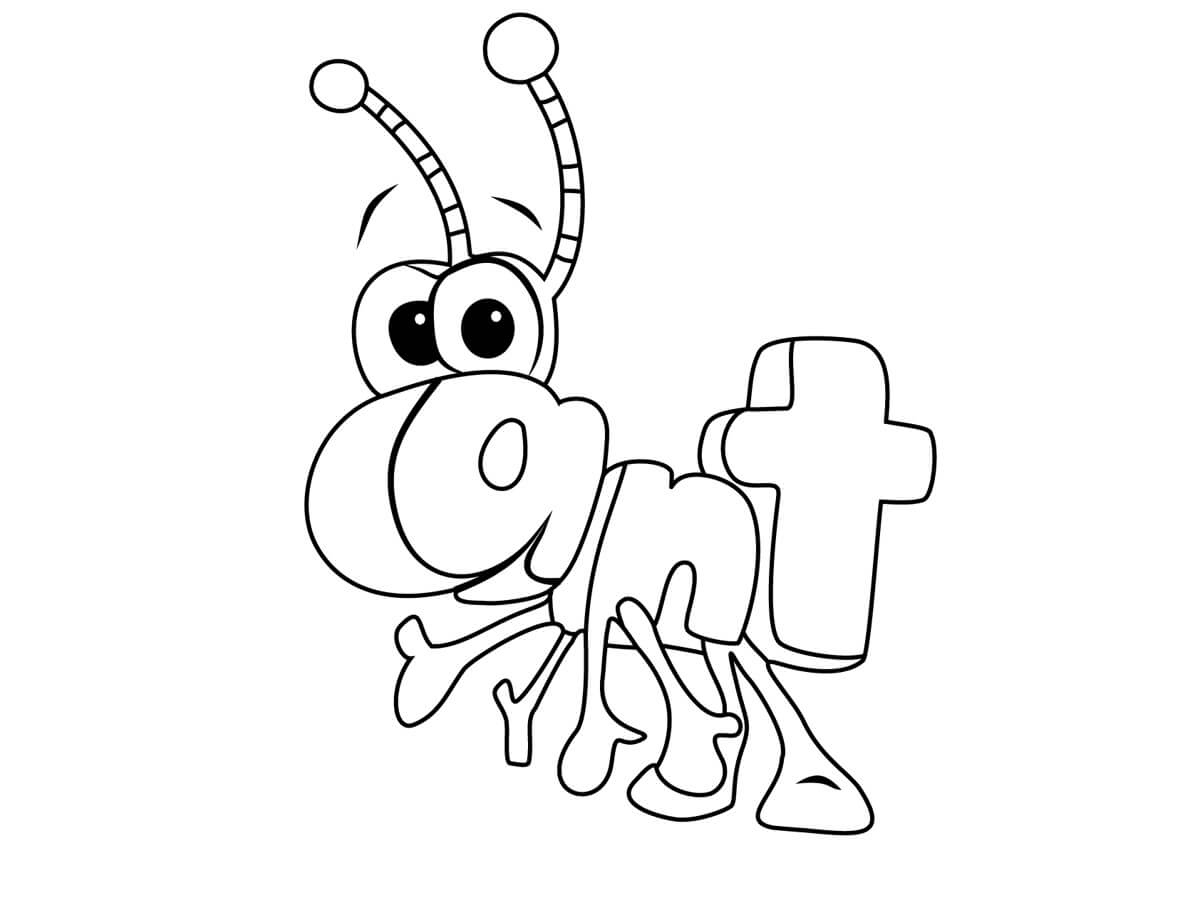 Ant from wordworld coloring page