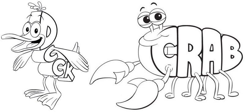 Best duck and crab wordworld coloring page coloring pages preschool kids color