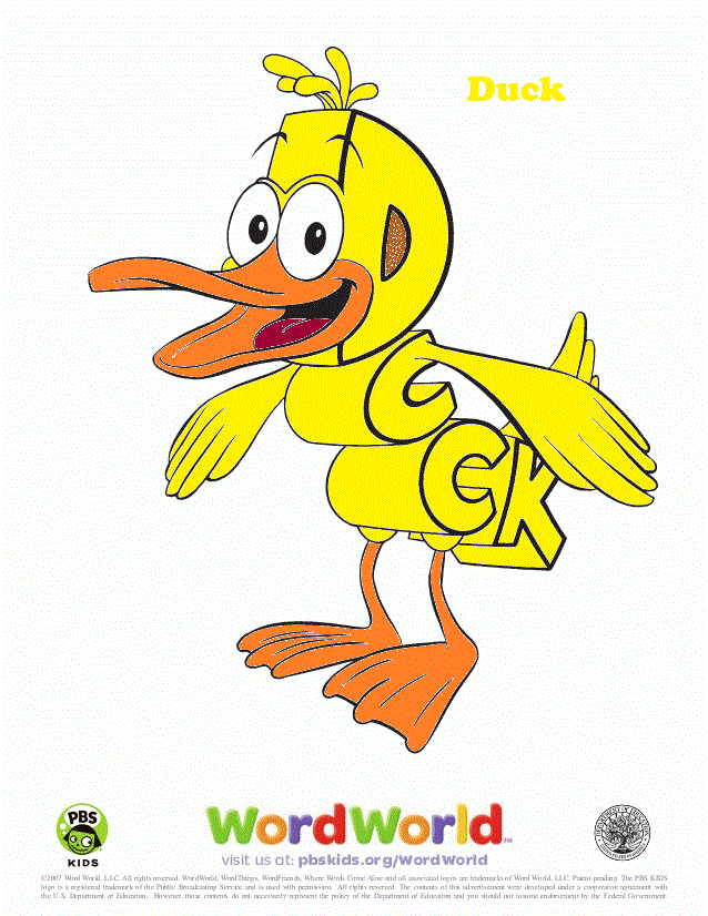 Duck from wordworld colored by melissafrogfan on