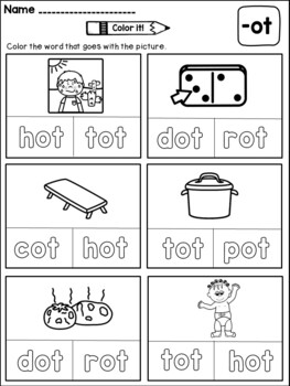 Ot word family worksheets by danas wonderland tpt