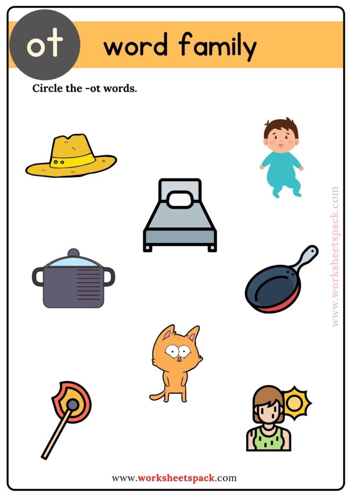 Ot word family worksheets