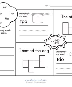 Ot word family worksheets all kids network