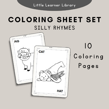 Rhyming coloring sheets tpt