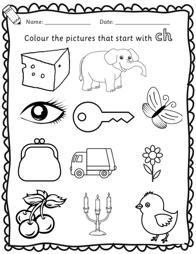 Beginning sounds book with worksheets