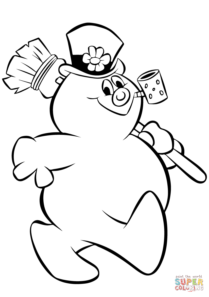 Frosty snowman coloring page free printable coloring pages