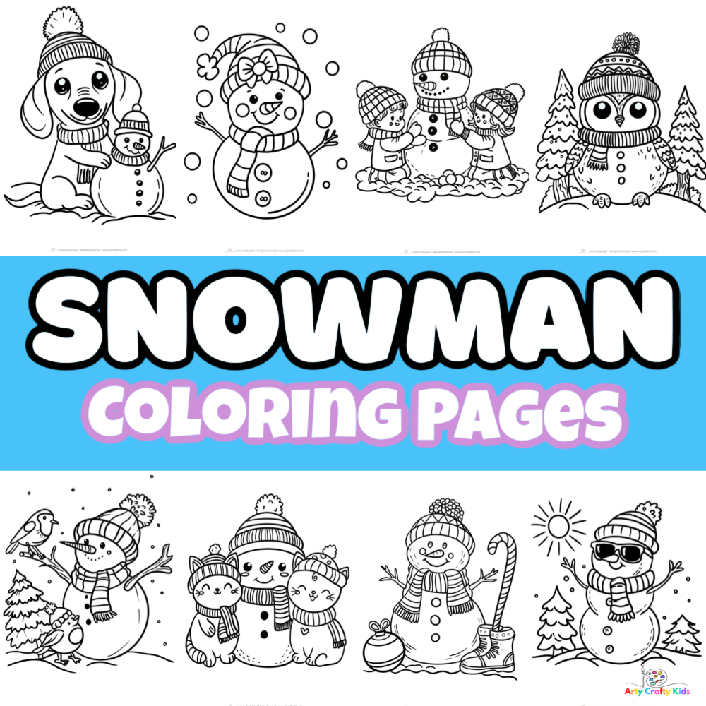 Printable snowman coloring pages for winter fun