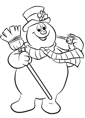 Frosty the snowman coloring page free printable coloring pages