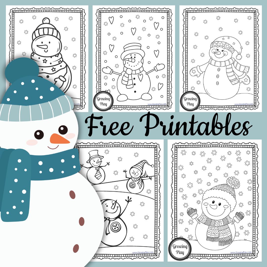 Cute snowman coloring pages