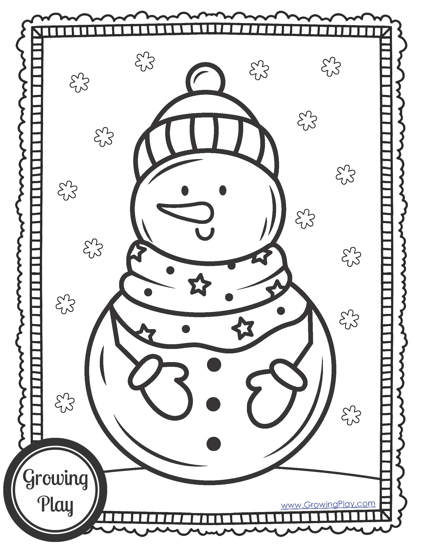 Cute snowman coloring pages