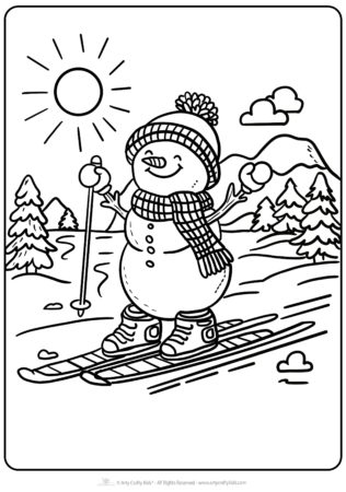 Printable snowman coloring pages for winter fun