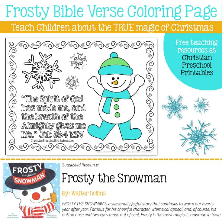 Frosty the snowman bible coloring