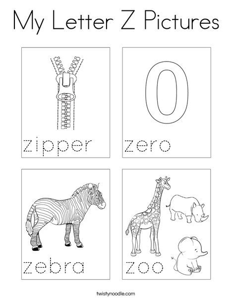 My letter z pictures coloring page lettering letter z preschool letters