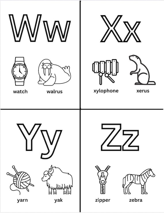 Printable alphabet coloring pages for kids a