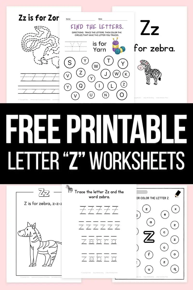 Letter z worksheets and printable alphabet activities