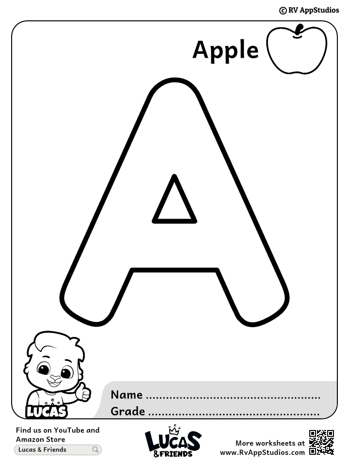 Letter a coloring pages