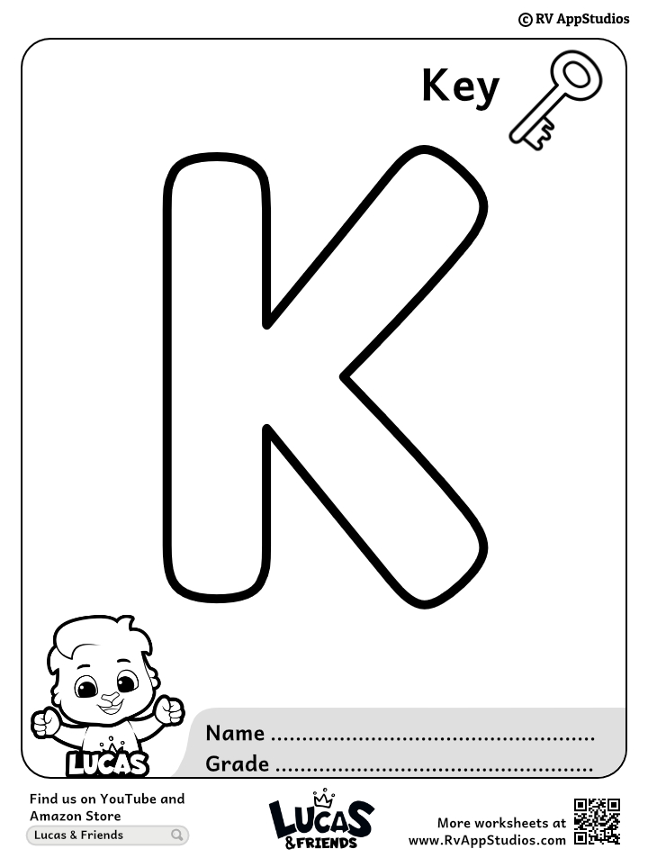 Letter k coloring pages