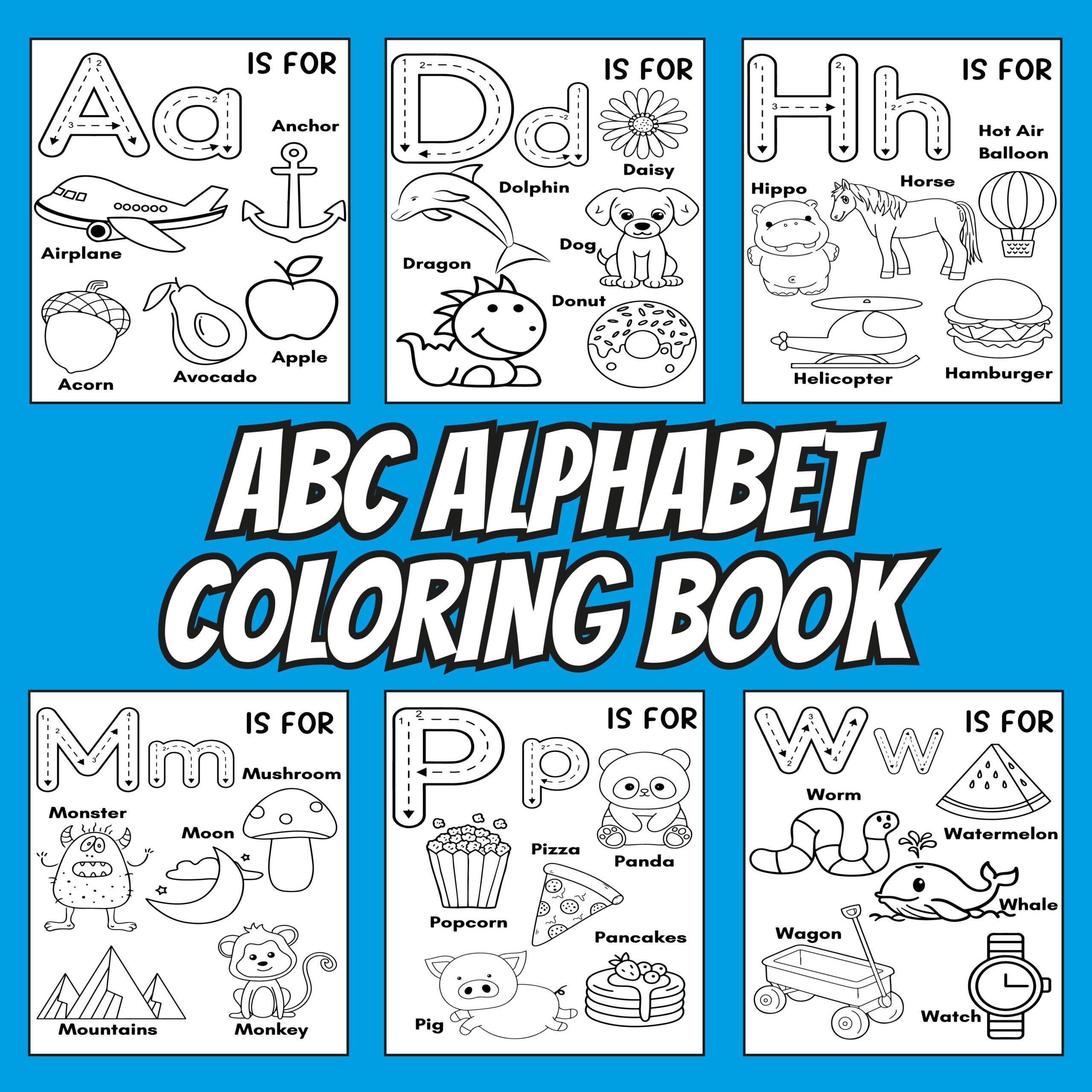 Abc alphabet coloring book for kids girls boys alphabet coloring pages made by teachers