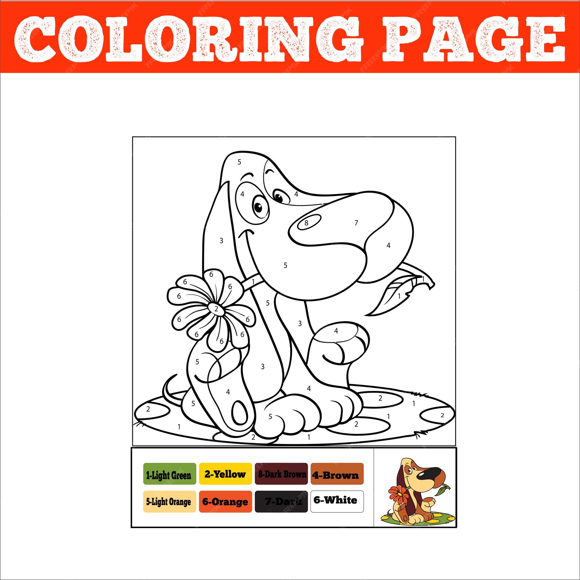 Premium vector vector number coloring page for children cute cartoon jungle animals learn numbers and colors