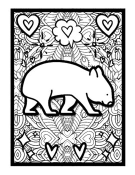 Wombats mindfulness mandala coloring pages animals coloring printable sheets