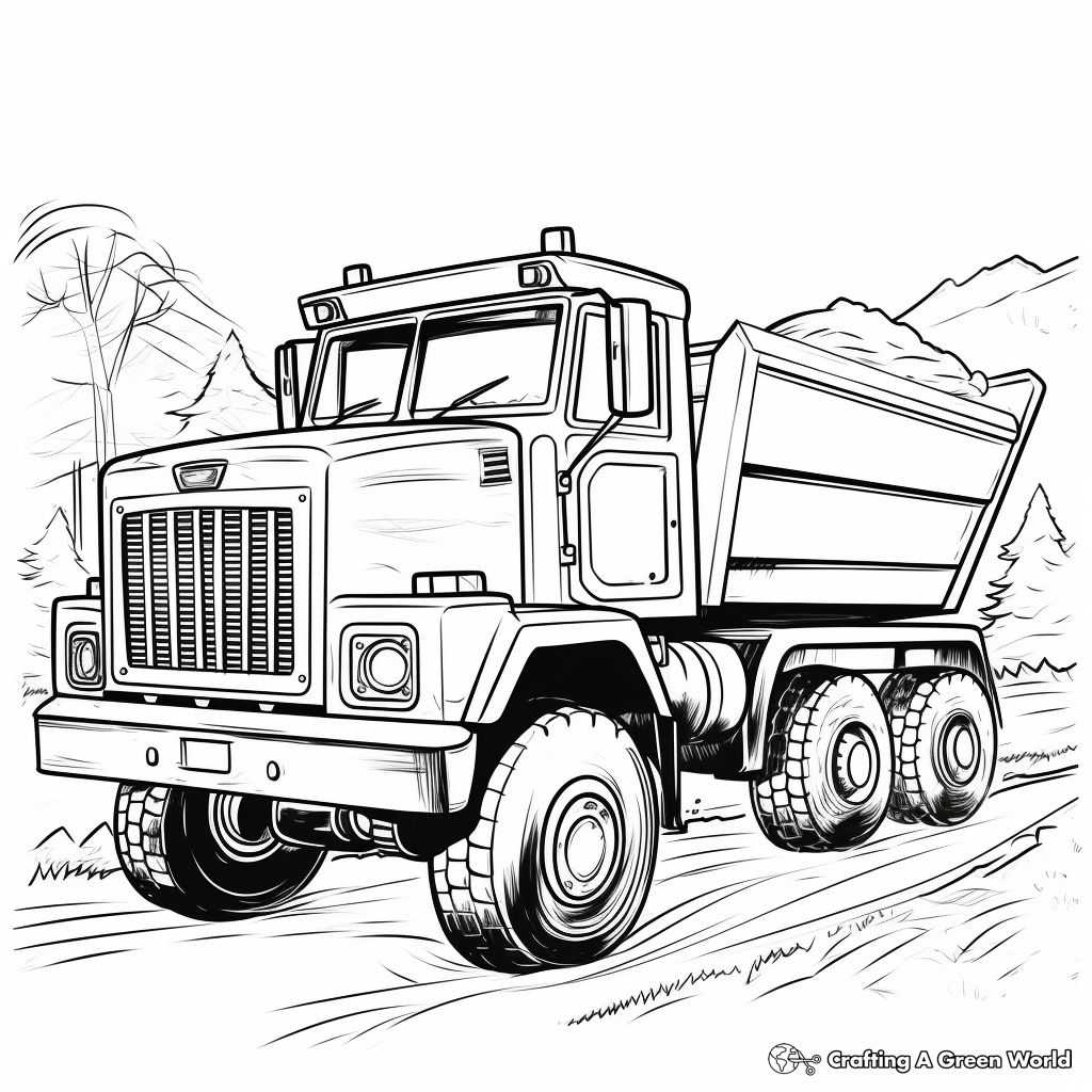 Dump truck coloring pages