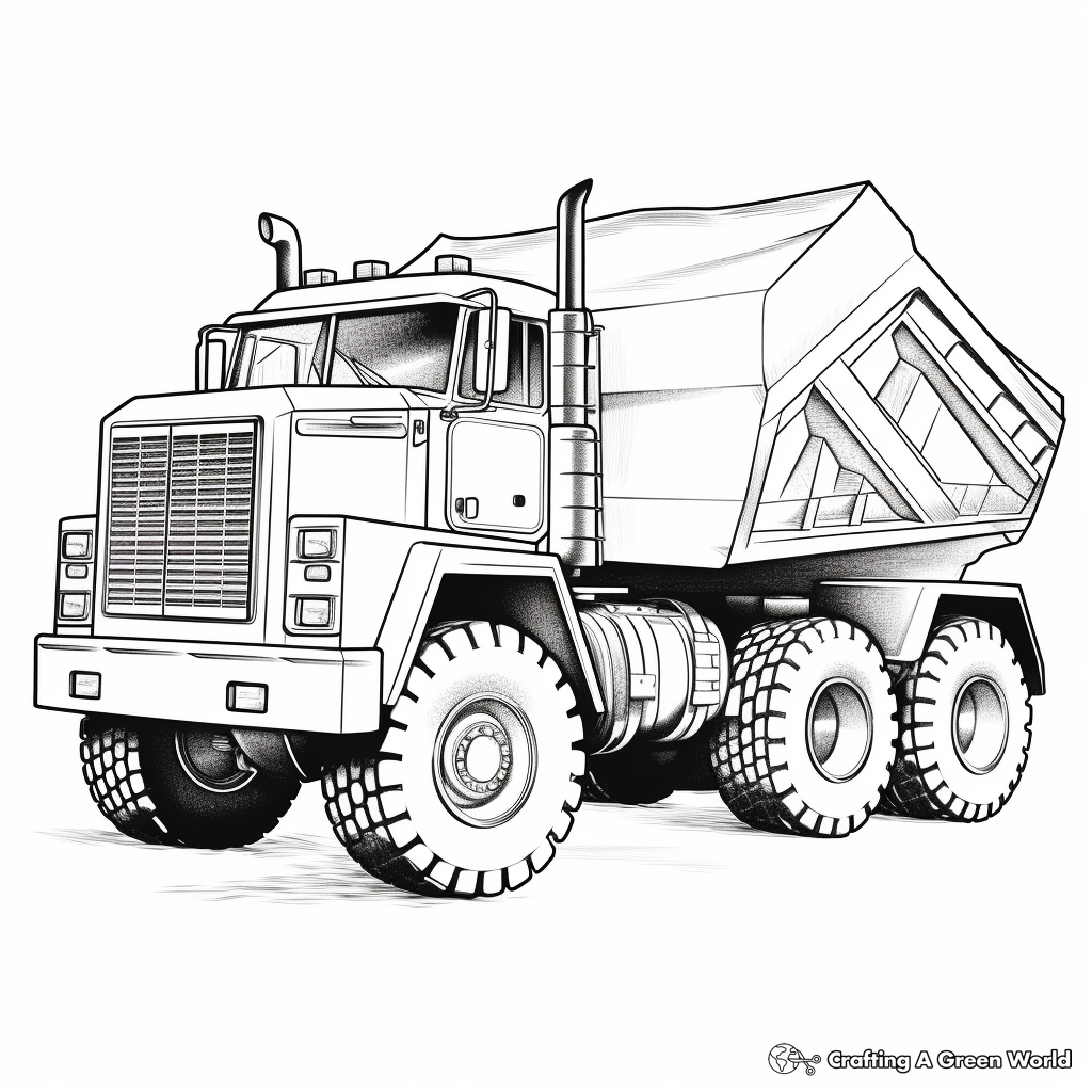 Dump truck coloring pages