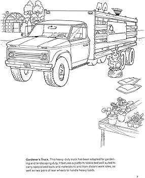 Trucks coloring book dover planes trains automobiles coloring steven james petruccio books