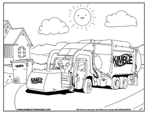 Garbage truck coloring pages for kids kimble panies