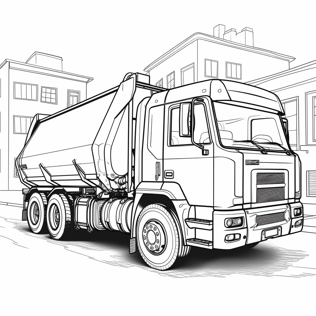 Garbage truck printable coloring pages