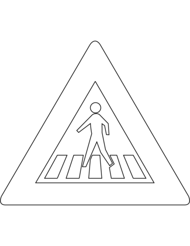 Pedestrian crossing ahead sign in the netherlands coloring page free printable coloring pages