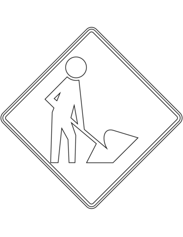 Quotworkers in road aheadquot sign in the usa coloring page free printable coloring pages