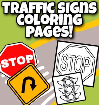 Traffic signs coloring tpt