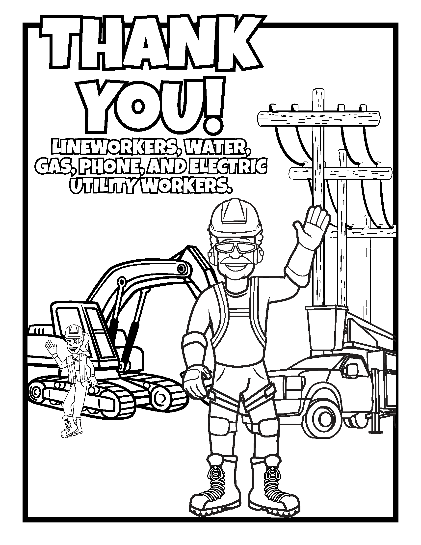 Gogreengarland on x show your appreciation for gpl and other utility workers with this fun printable coloring sheet these employees work around the clock to provide essential services to our munity be