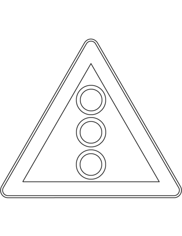 Traffic signals ahead sign in finland coloring page free printable coloring pages