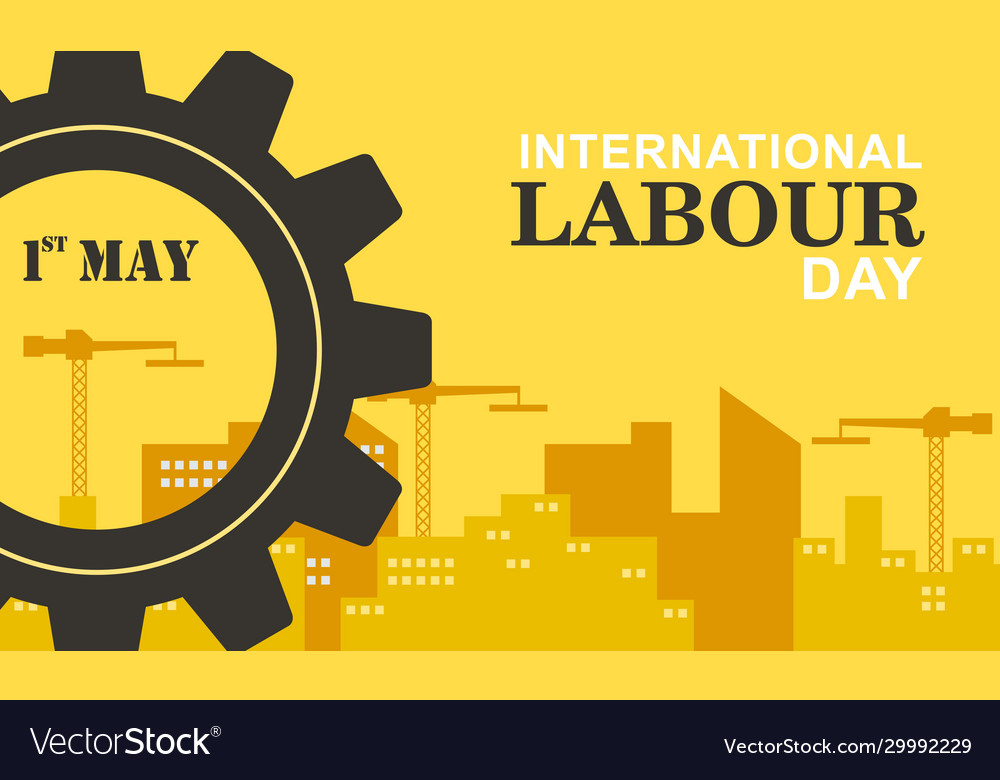 Happy international workers labour day background vector image