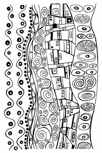 X altered art rubber stamp sheet klimt design by barbara