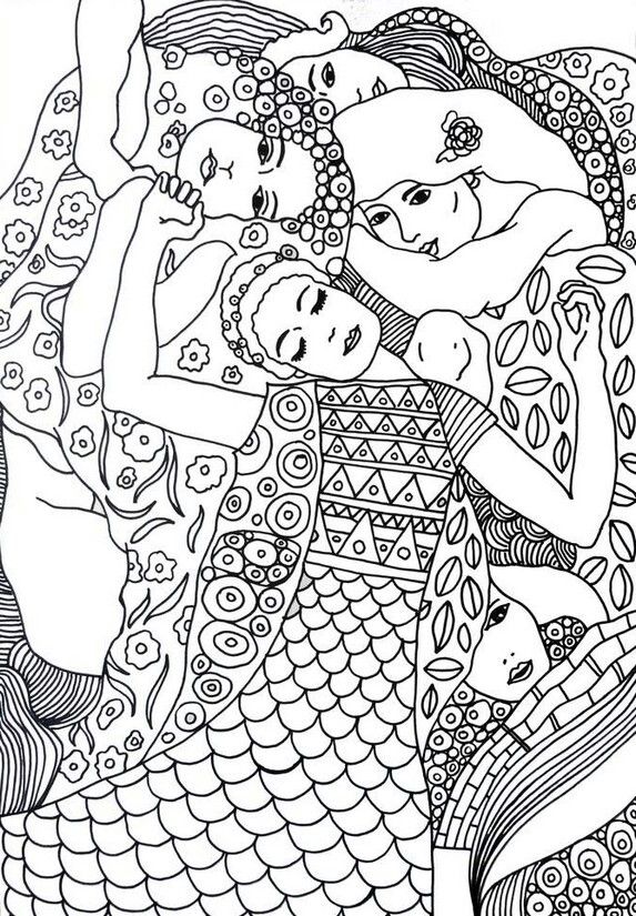 Free art colouring pages klimt art famous art coloring gustav klimt art