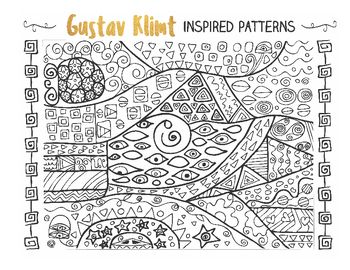 Gustav klimt inspired pattern sheet and coloring page klimt gustav klimt klimt art