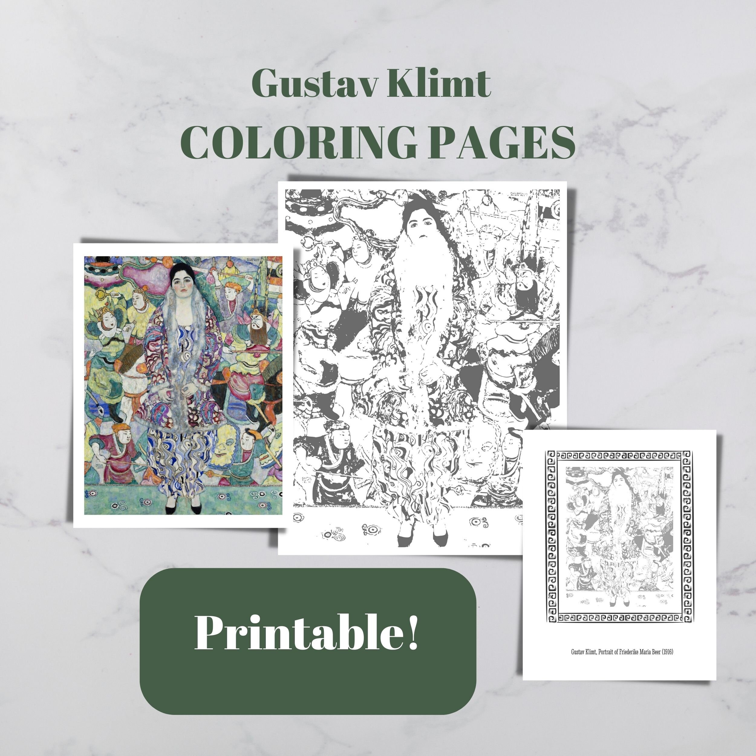 Klimt coloring pages