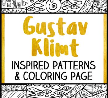 Gustav klimt inspired pattern sheet and coloring page art lessons elementary elementary art lesson plans klimt