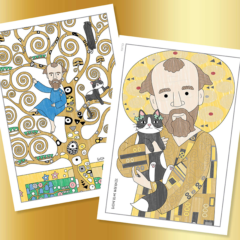 Gustav klimt colouring pages