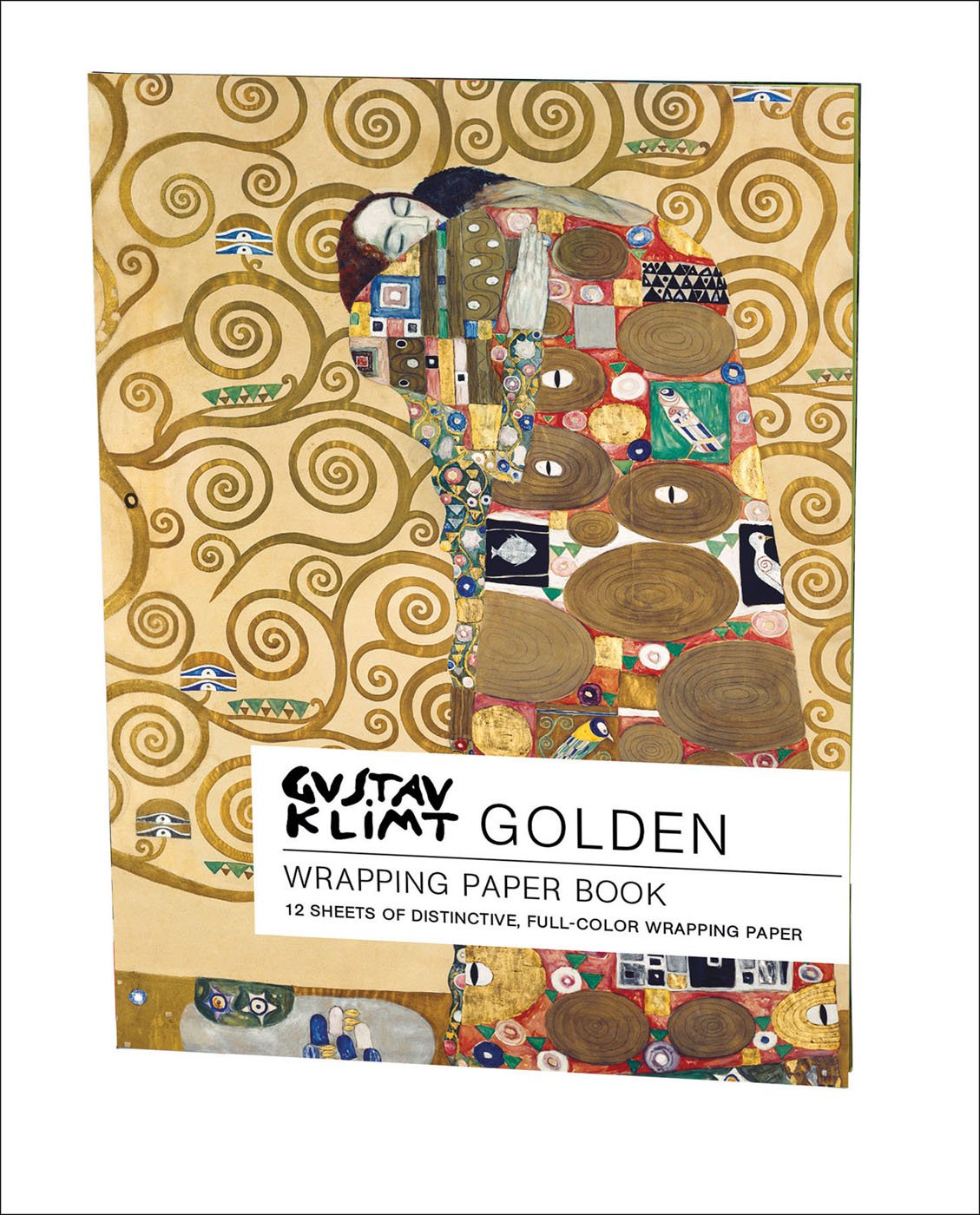 Golden gustav klimt wrapping paper book