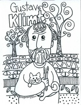 Gustav klimt coloring sheet by crazy busy art room tpt