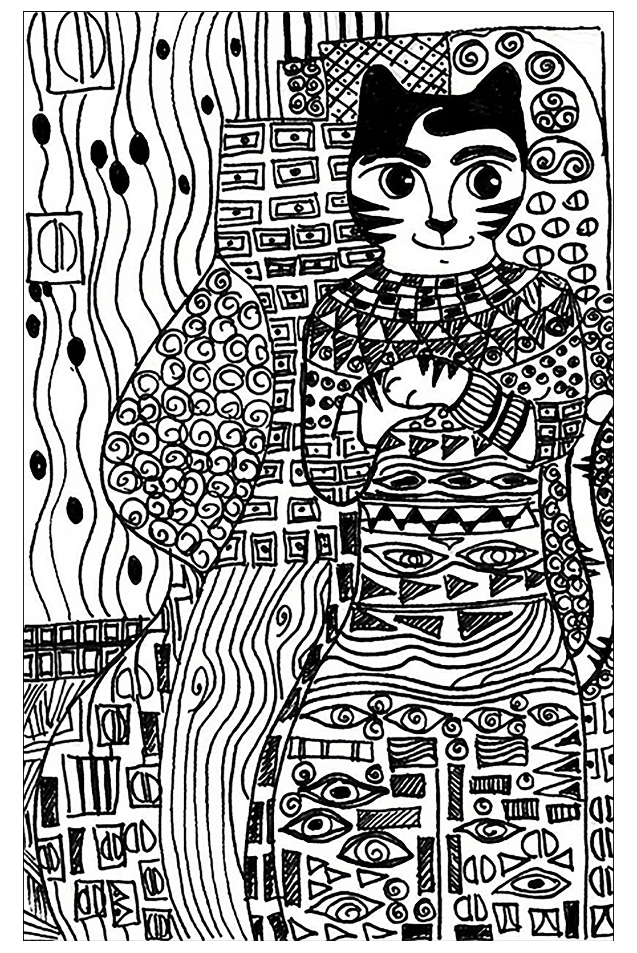 Klimt free to color for children