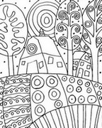 Anti stress coloring pages gustav klimt