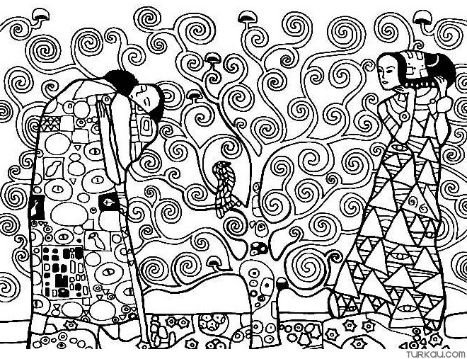 Gustav klimt adult coloring page