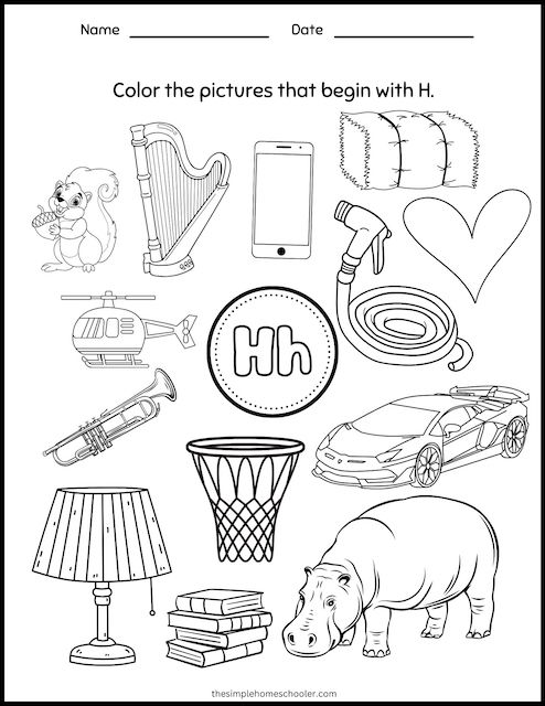 Letter h worksheets free easy print