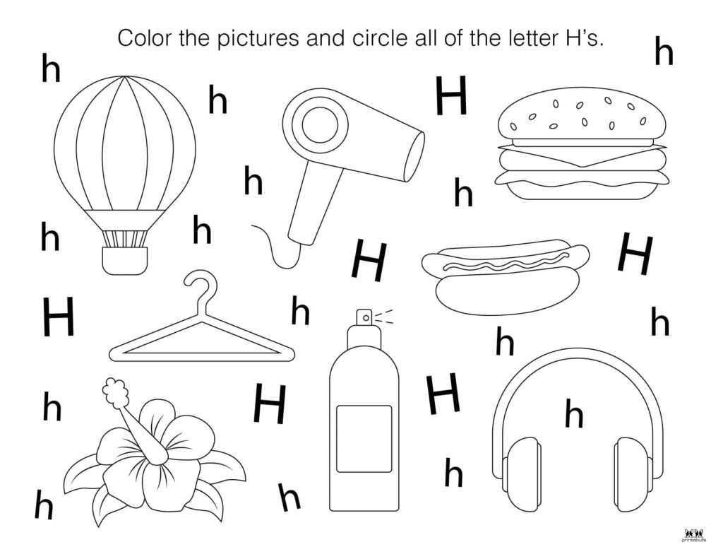 Letter h worksheets