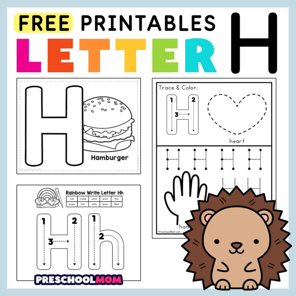 Letter h preschool printables