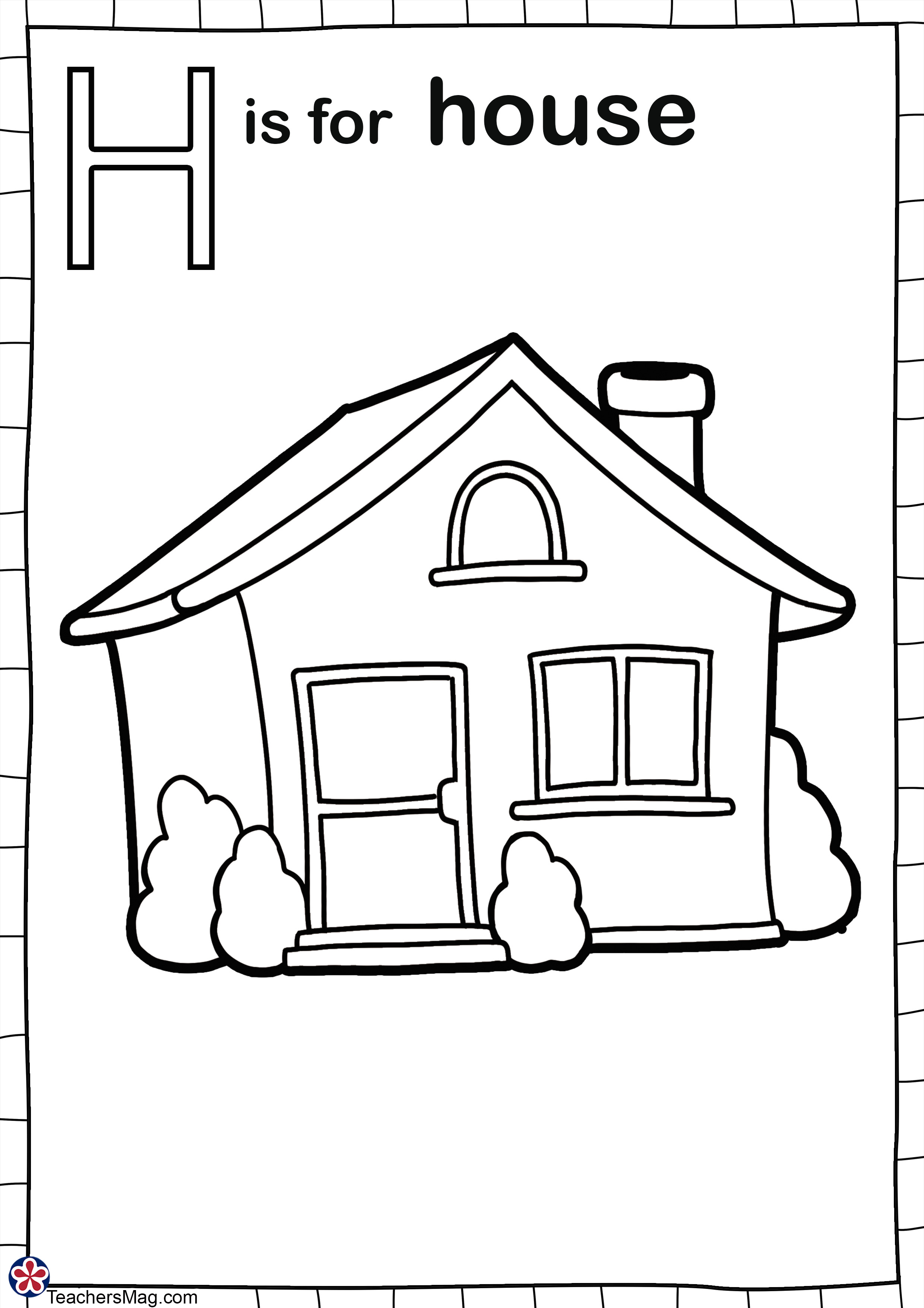 Letter h is for coloring pages printable