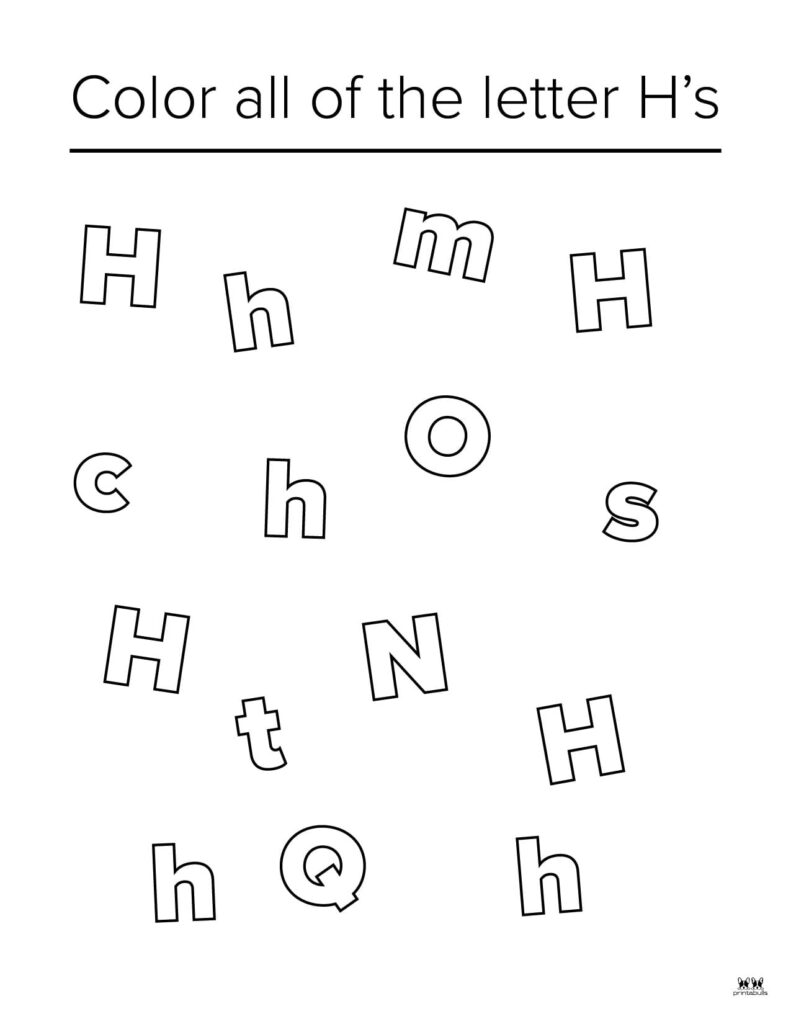 Letter h worksheets